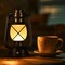 Vintage LED Lantern Decorative, Outdoor Flickering Flame Lantern Decoration, Plastic Hanging Lantern Accent, Battery-Powered Remote Control Lantern for House, Yard, and Camping (Copper, 1 Pack)